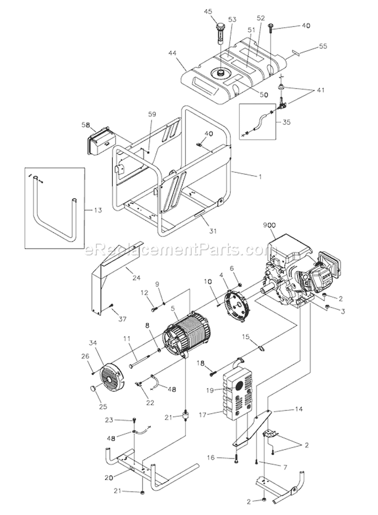 Page C Diagram and Parts List for 030424-0  Briggs and Stratton Generator